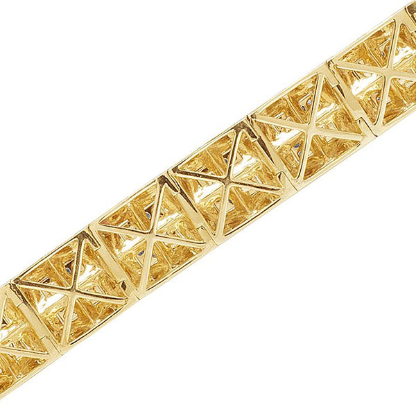 5 Karat Natürliche Diamant Quadrat Herren Armband Gelbgold 14K