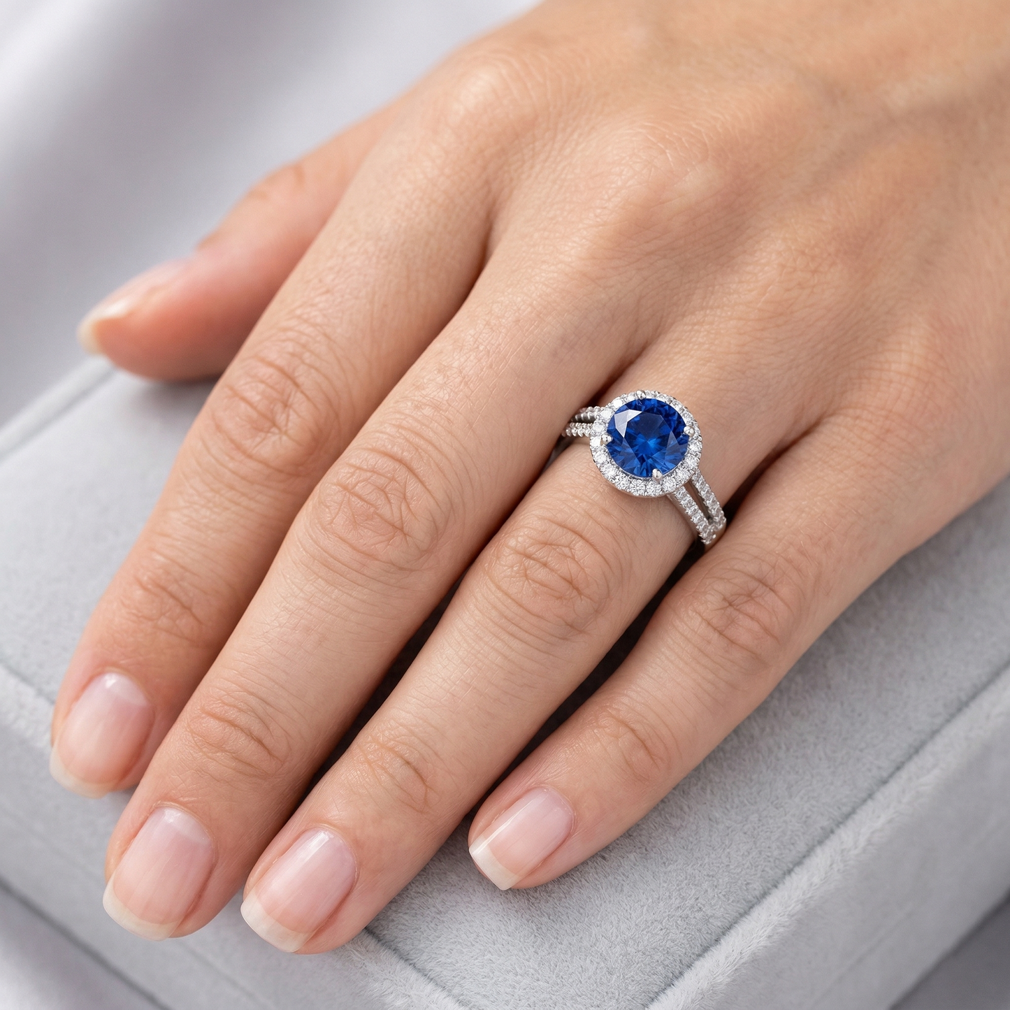 echter round diamant 14Karat ring mit Diamantbesatz