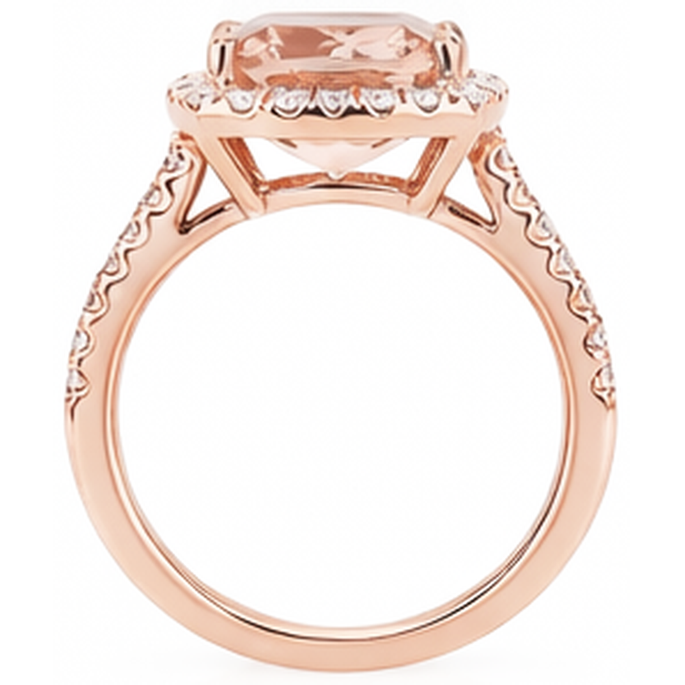 echter round morganit 5.45Karat ring auf Weiß