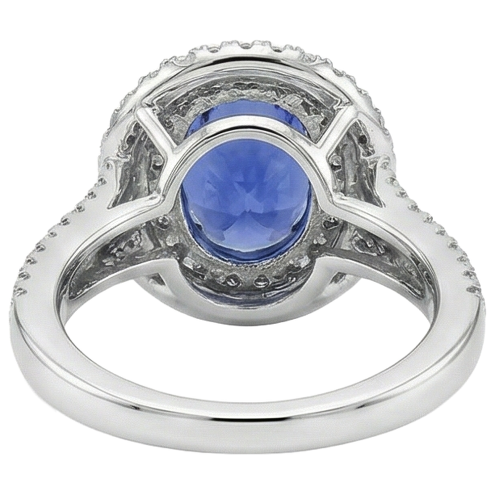 echter oval tansanit 5.90Karat ring Rückansicht
