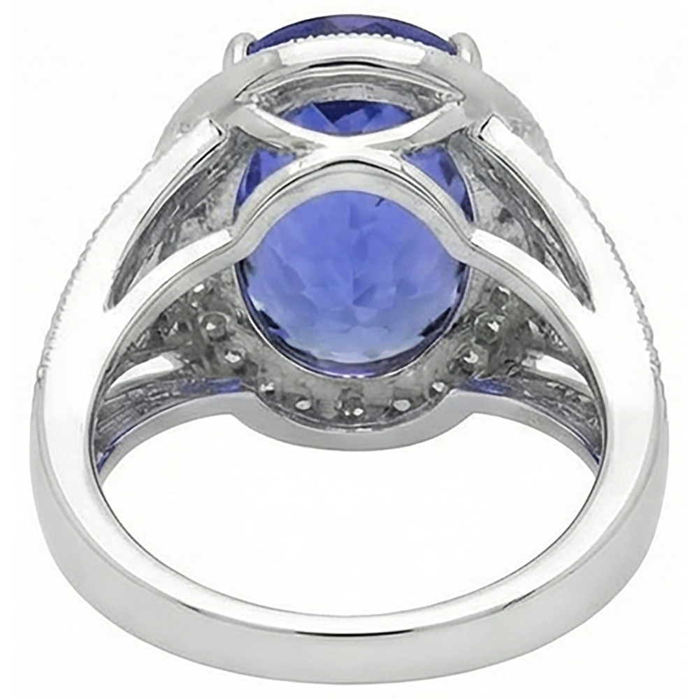 echter oval tansanit 6.55Karat ring Profilansicht
