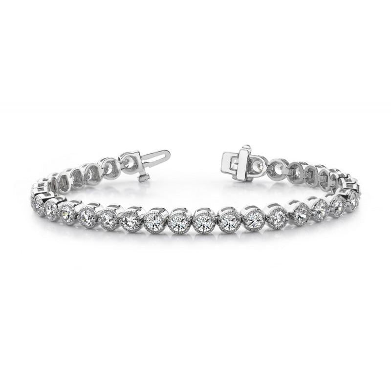 6 Karat Natürliche Diamanten Damen Tennisarmband Gold Weiß 14K