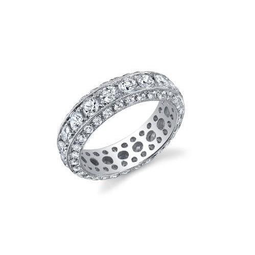 6 Karat Rundschliff Natürliche Diamanten Ewigkeit Ehering Weißgold 14K
