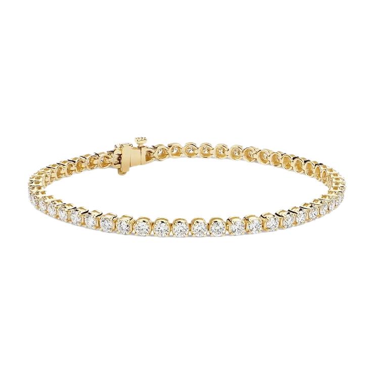 6,5 Karat Rundschliff Echt Diamanten Tennisarmband Gelbgold