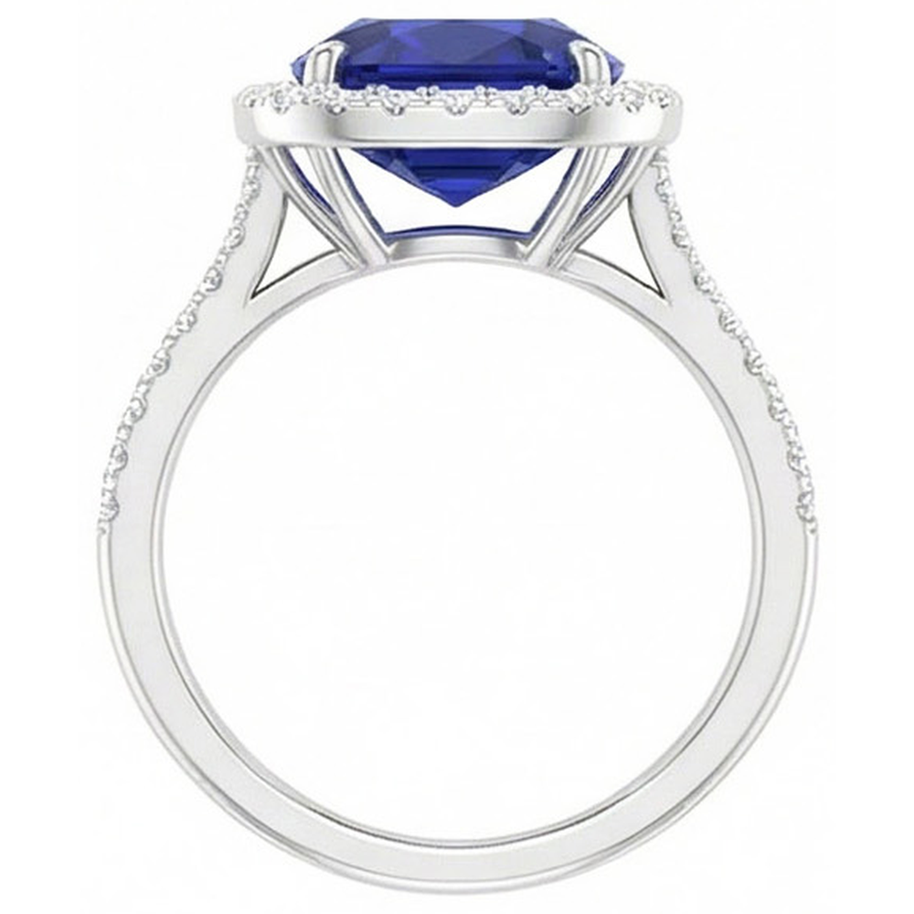 echter round diamant 7Karat ring Profilansicht