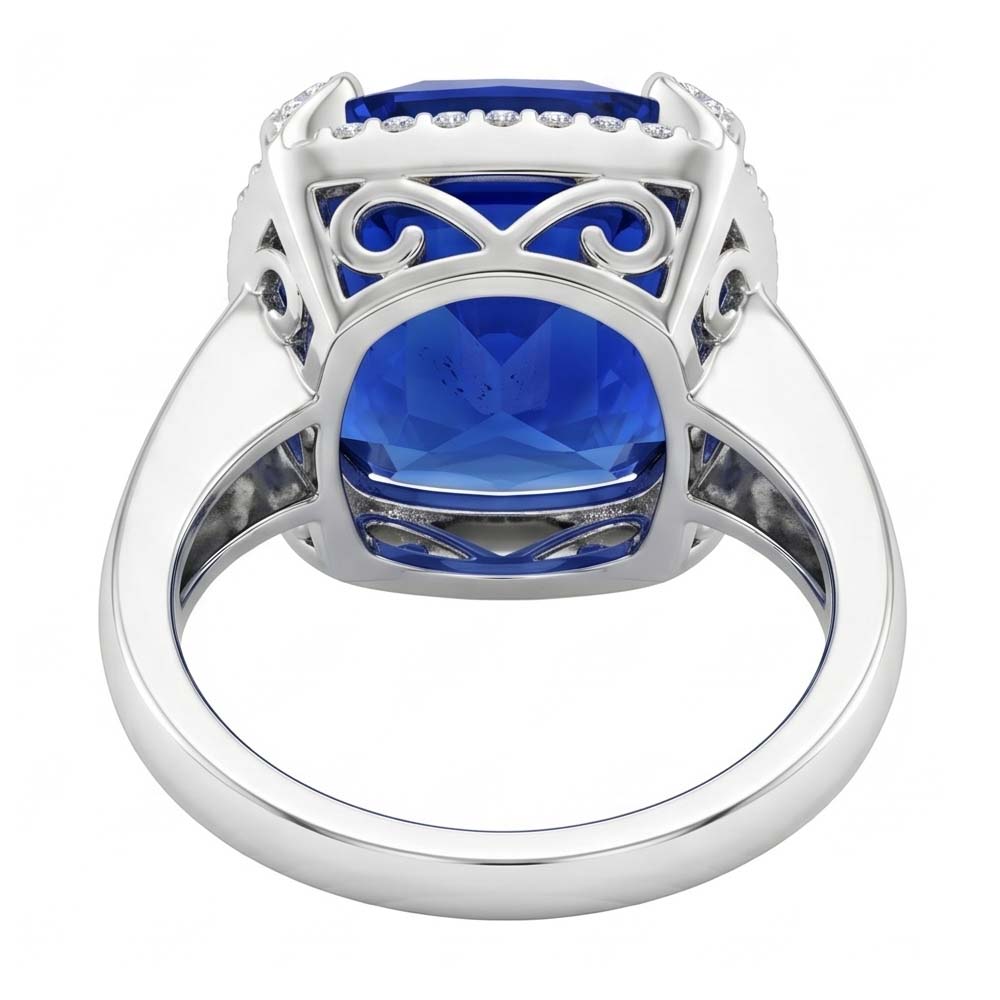 echter round diamant 7Karat ring Profilansicht