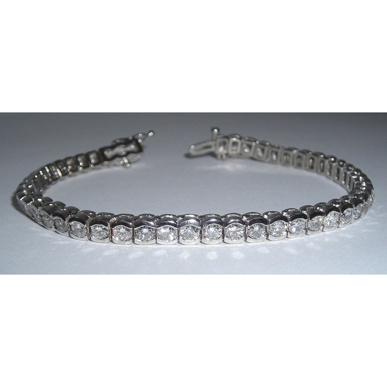 7.35 Karat Natürliche Diamant-Tennis-Armband Vs. Schmuck Hand Gold