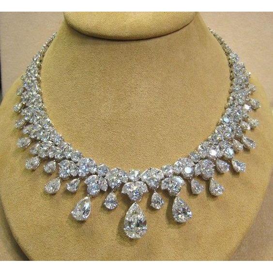 70 Ct Sparkling Natürliche Diamanten Damen Halskette Weißgold 14K