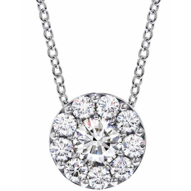 7 Karat Funkelnder Runder Natürliche Diamanten-Halsketten-Anhänger