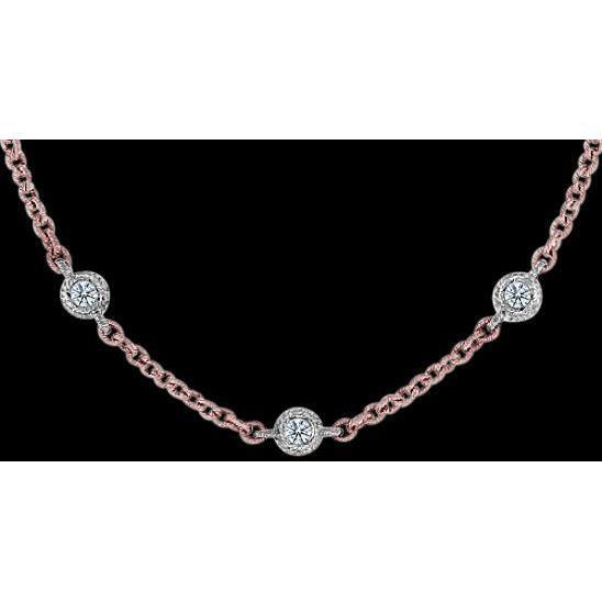 7 Kt Echt Diamant Halskette Anhänger RoséWeißgold Neu