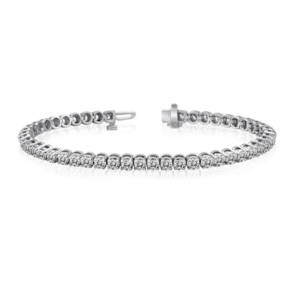 7,20 Karat Rundschliff Echt Diamant Tennisarmband Weißgold Feiner Schmuck