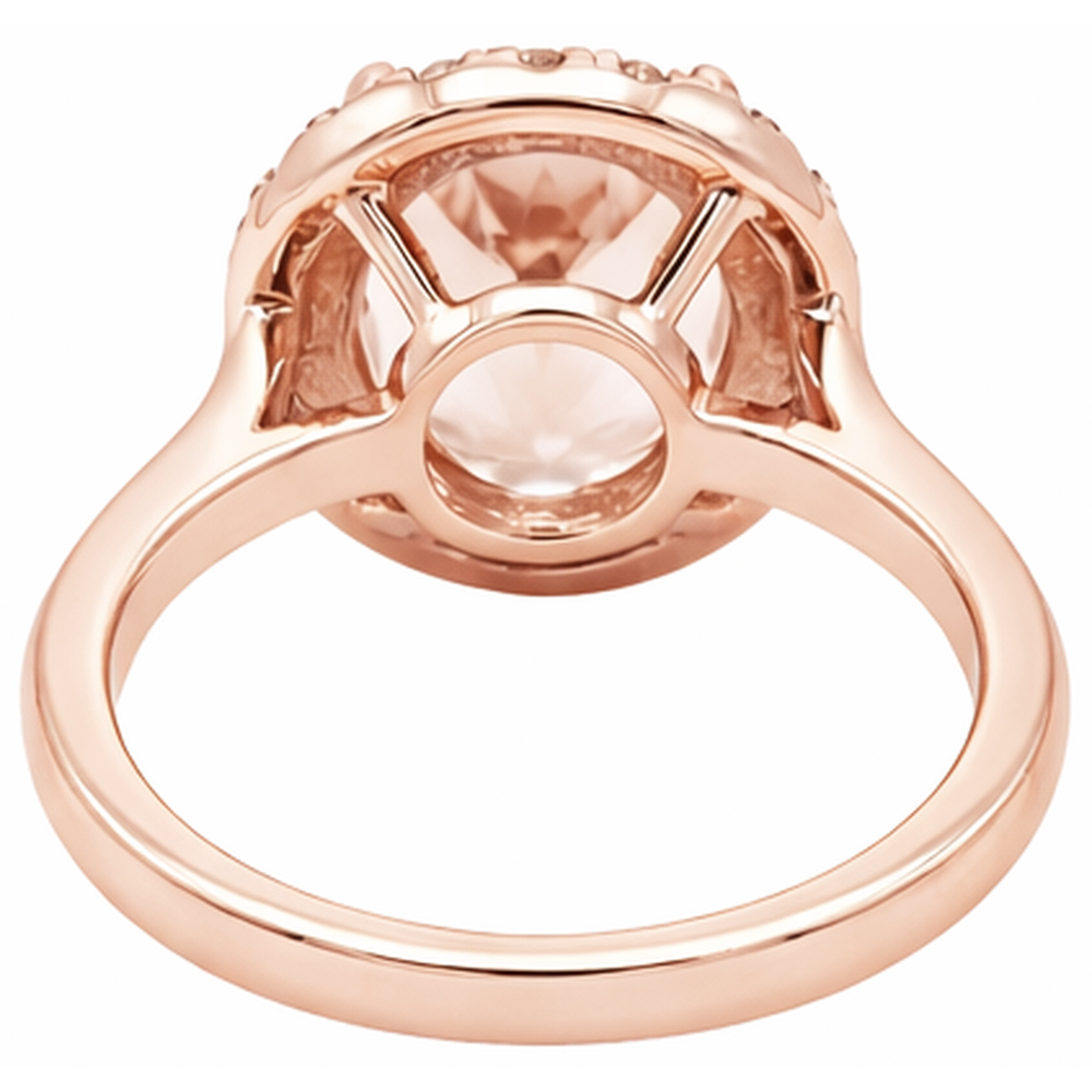 8.10 Kt Morganit Fancy Ring mit Diamanten Roségold 14K