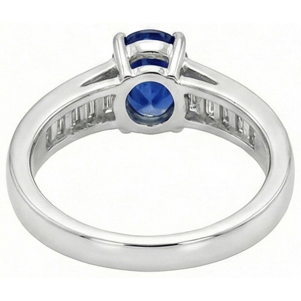 echter oval diamant 8Karat ring Profilansicht