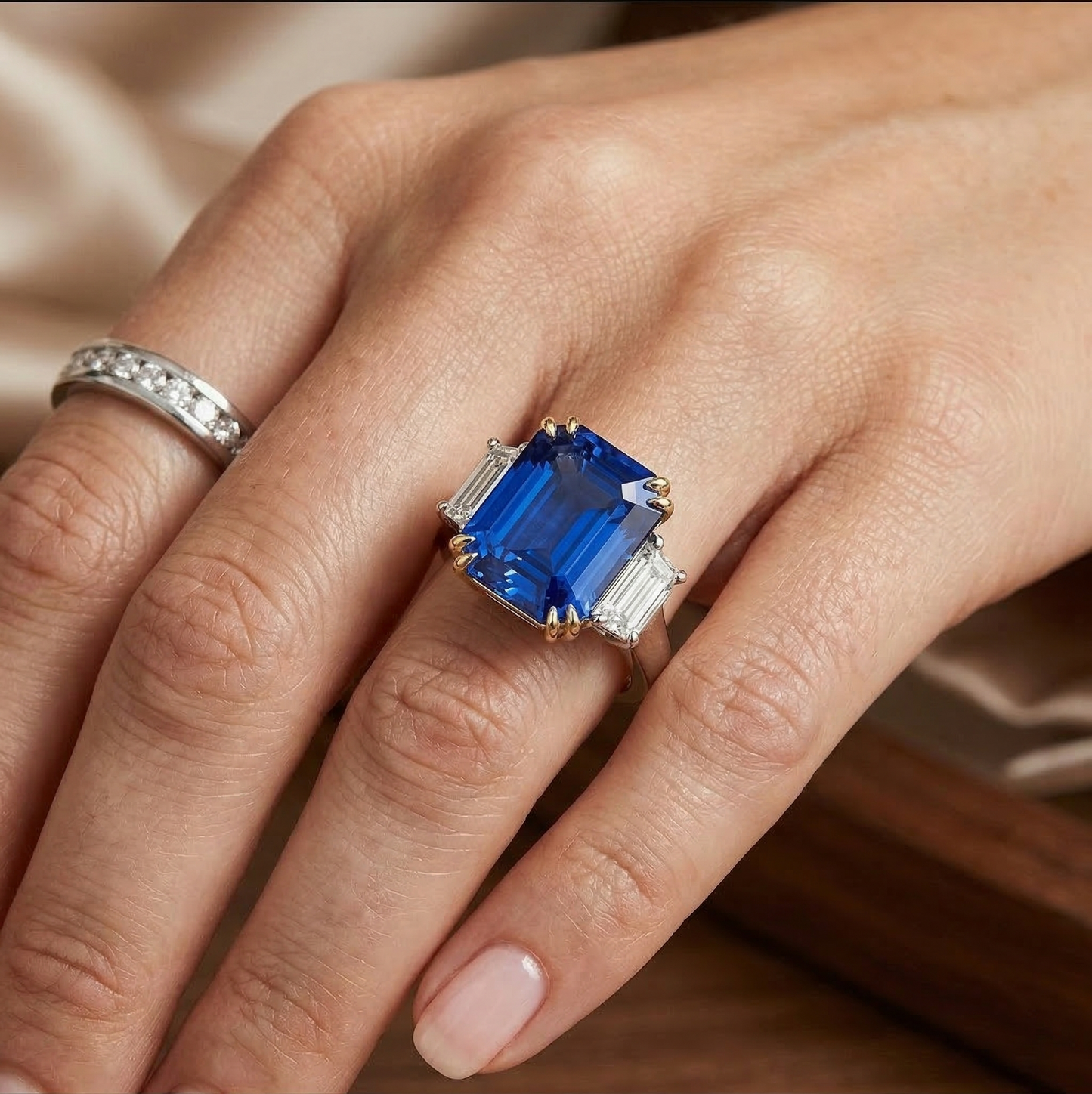 8 Karat Blauer Saphirring