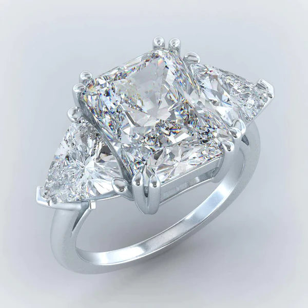 9 Karat Strahlender Trilliant-Echt Diamantring