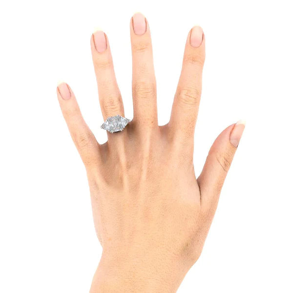 9 Karat Strahlender Trilliant-Echt Diamantring