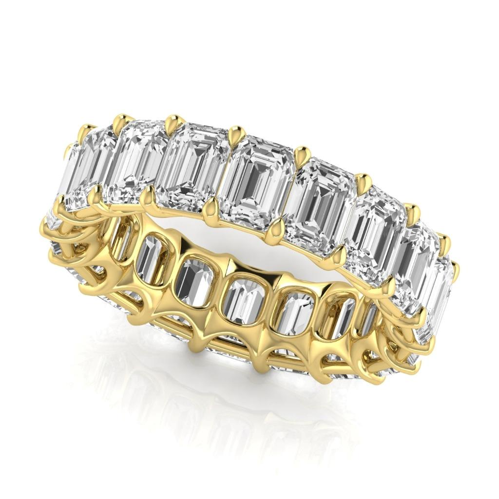 Brillant Treppen-Schliff Eternity Band in 14K Gelbgold – Seitenansicht
