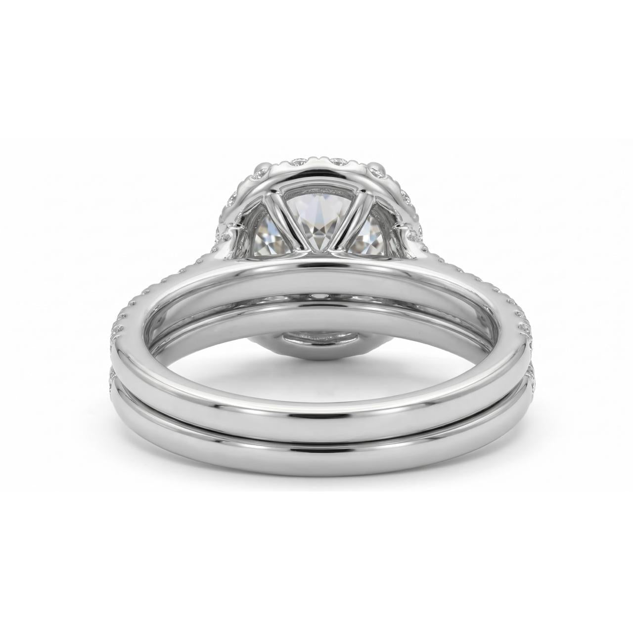 Alter Bergmann Echt Diamant Damen Halo Ehering Set 5,50 Karat 14K Gold
