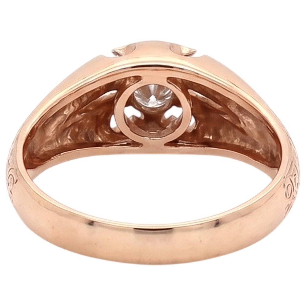 Antik Stil Zigeuner Herren Natürliche Diamantring 0,50 Karat Filigran