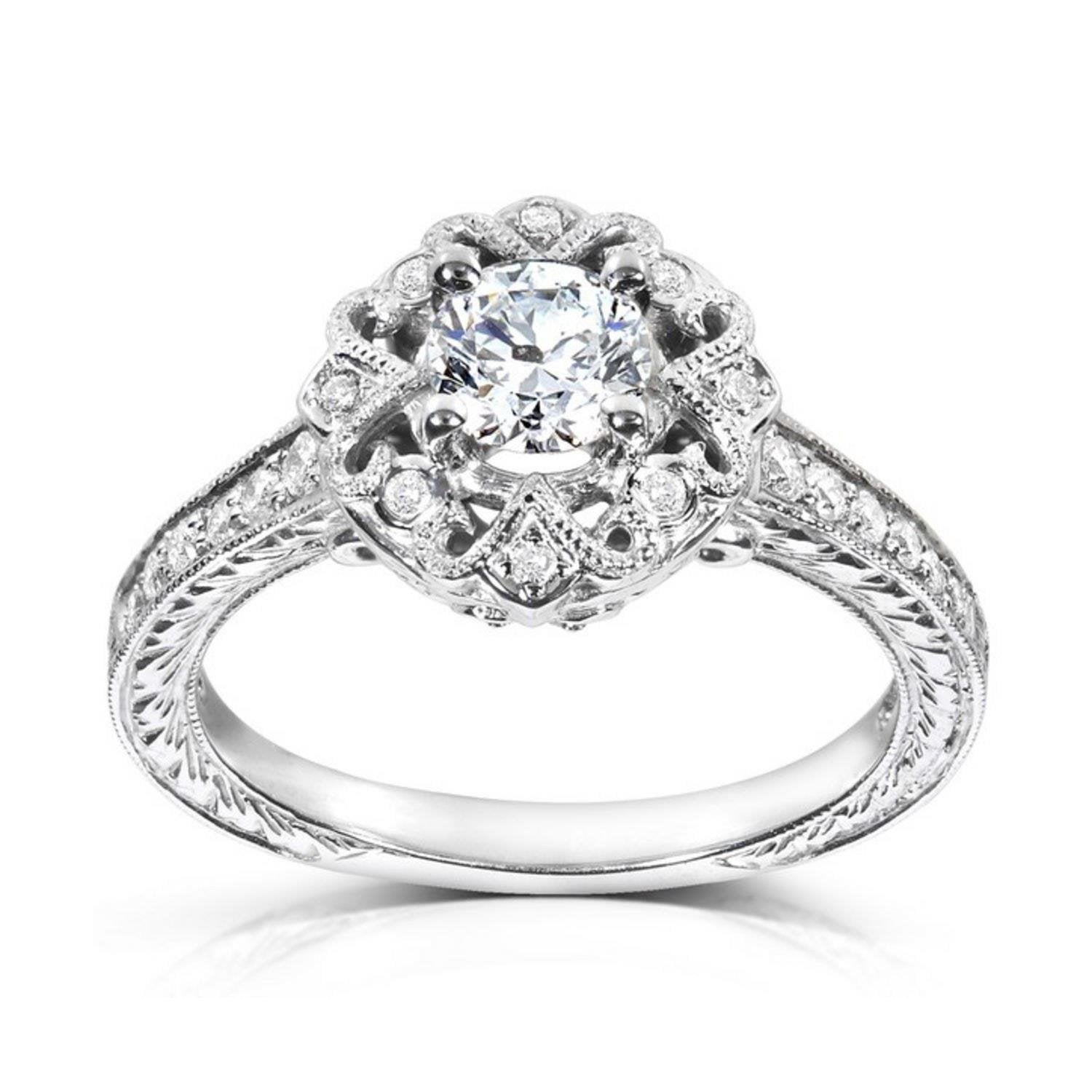 Antik-Stil Echt Diamant-Verlobungsring 2,25 Karat Weißgold Schmuck
