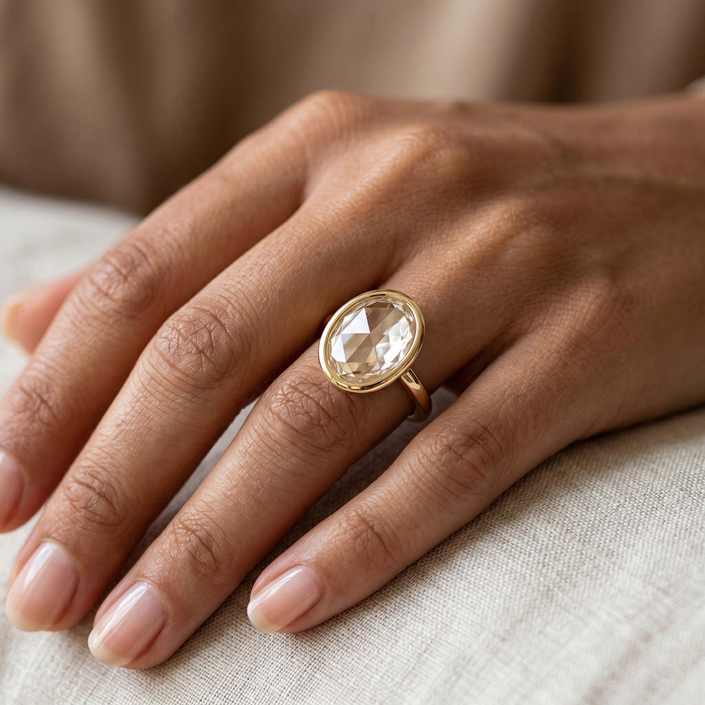 Antiker Rosen-Schliff Einzelstein-Ring – Edler Diamant 5,0 Karat