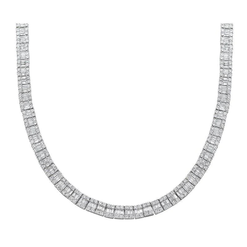 Baguette-Echt Diamantkette