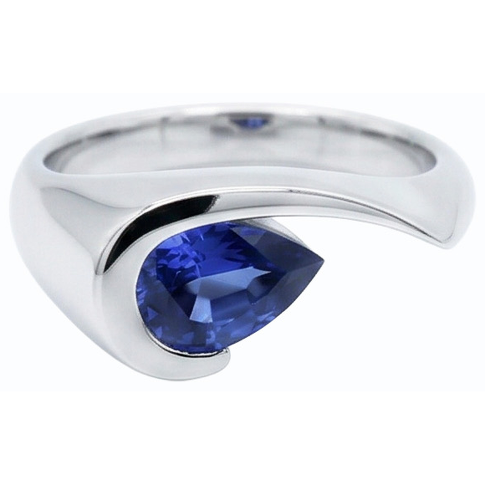 echter pear diamant 1Karat ring Profilansicht