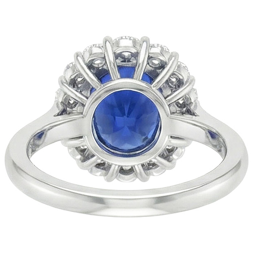 echter oval saphir 9.25Karat ring Profilansicht