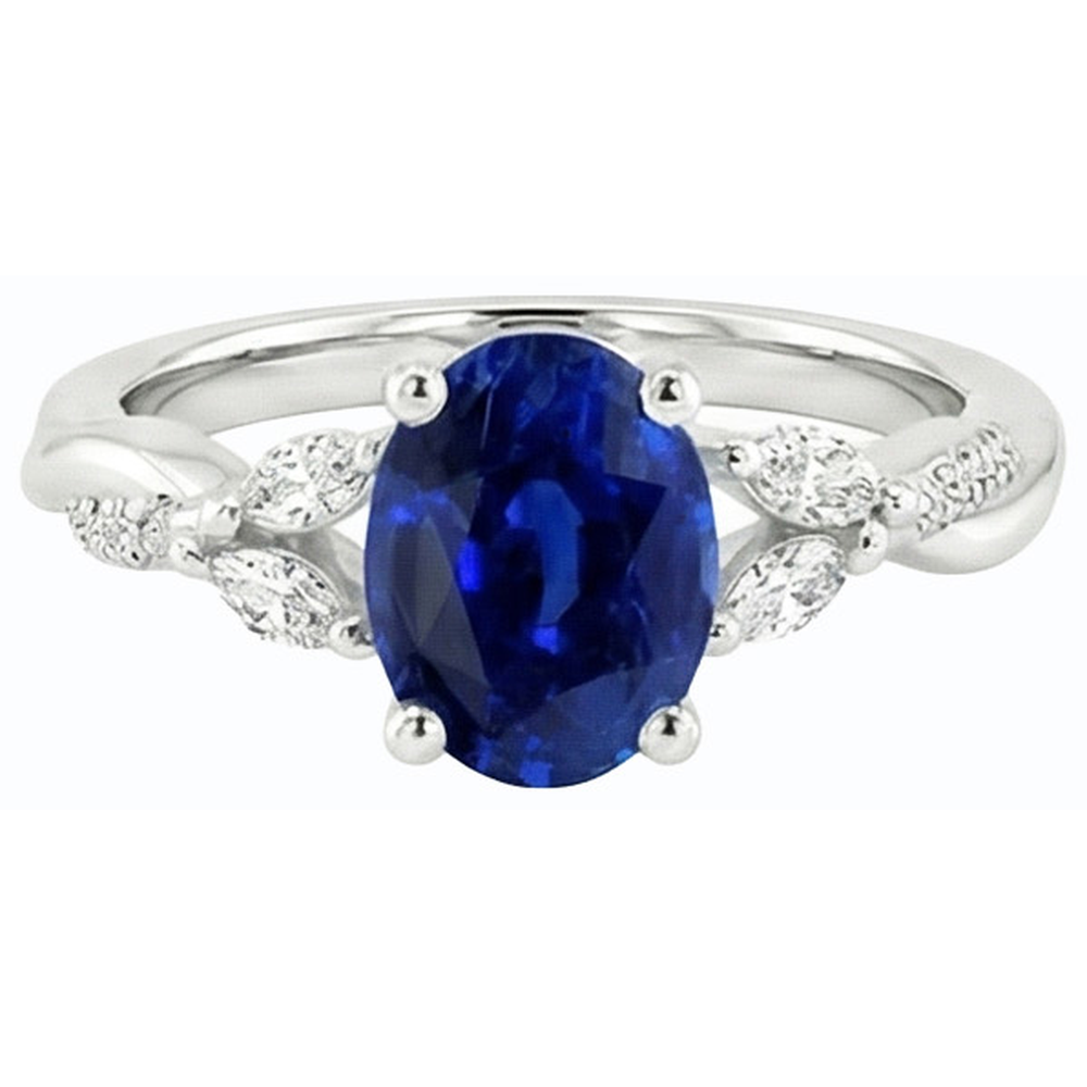 echter oval diamant 4.50Karat ring auf Weiß