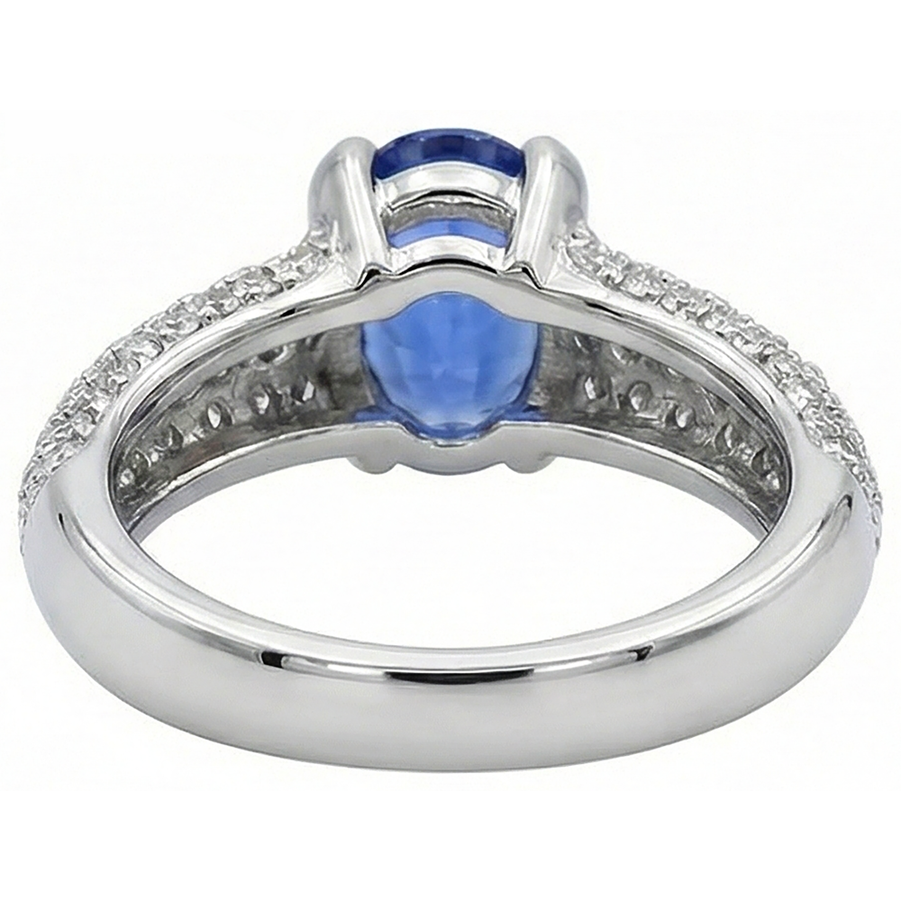 Blauer Tansanit-Edelstein-Diamant-Ring 2,5 Kt. Gold 14K