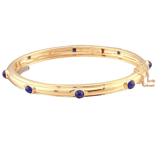 Blauer_Saphir_Cabochon_Armreif_Gelb_Gold_14K_Schmuck