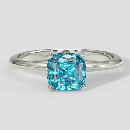 Bläulicher Kissen-Paraiba-Ring