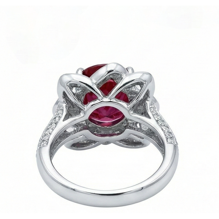 echter round rubin 2.51Karat ring Draufsicht