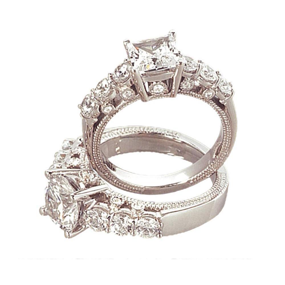 Brillantschliff Echt Diamant-Verlobungsring 2,50 Karat Vintage-Stil WG 14K