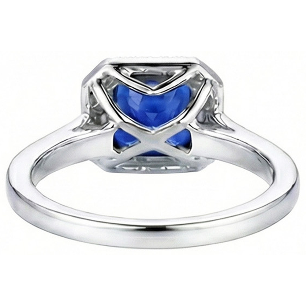 echter asscher diamant 4Karat ring Profilansicht