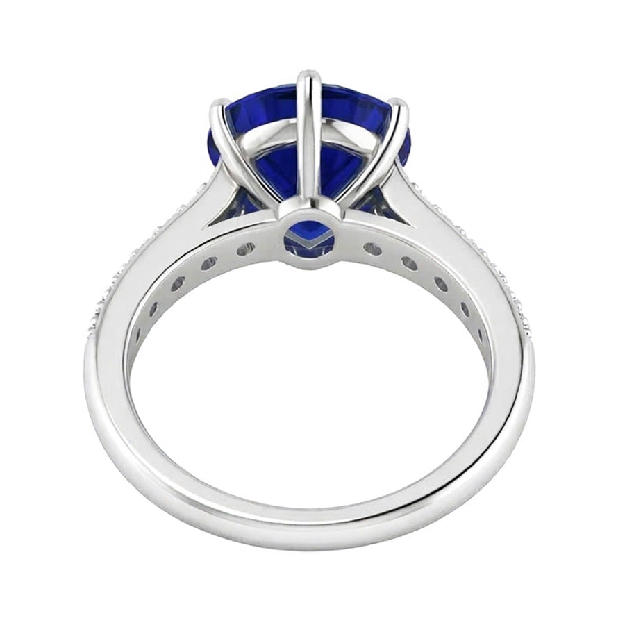 echter round diamant 4Karat ring Profilansicht
