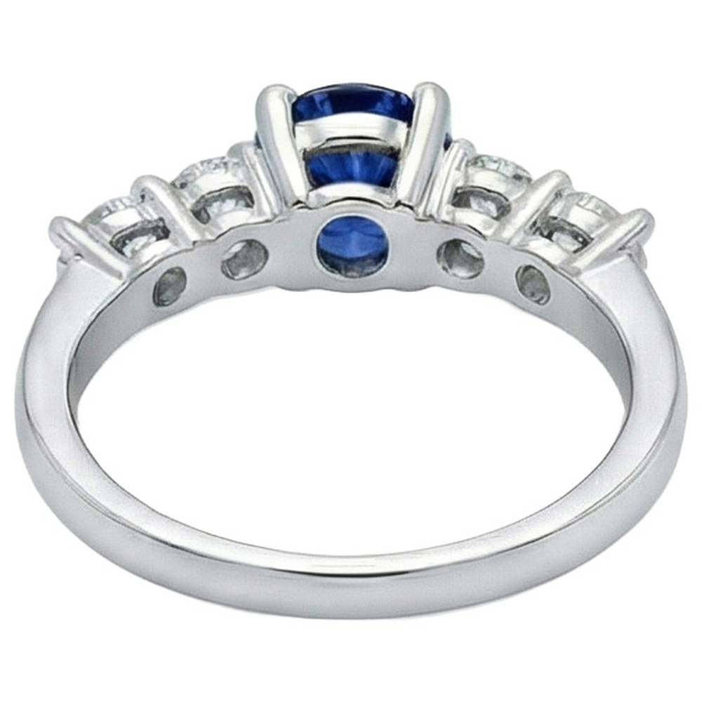 Ceylon Saphir & Diamanten Edelstein Ring 2.90 Karat Weißgold 14K