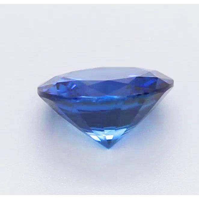 Rund-Brillant Blauer Saphir Ring in Gold – Frontansicht