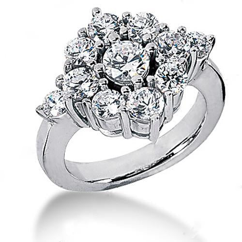 Cluster-natürlicher Diamant Verlobungsring
