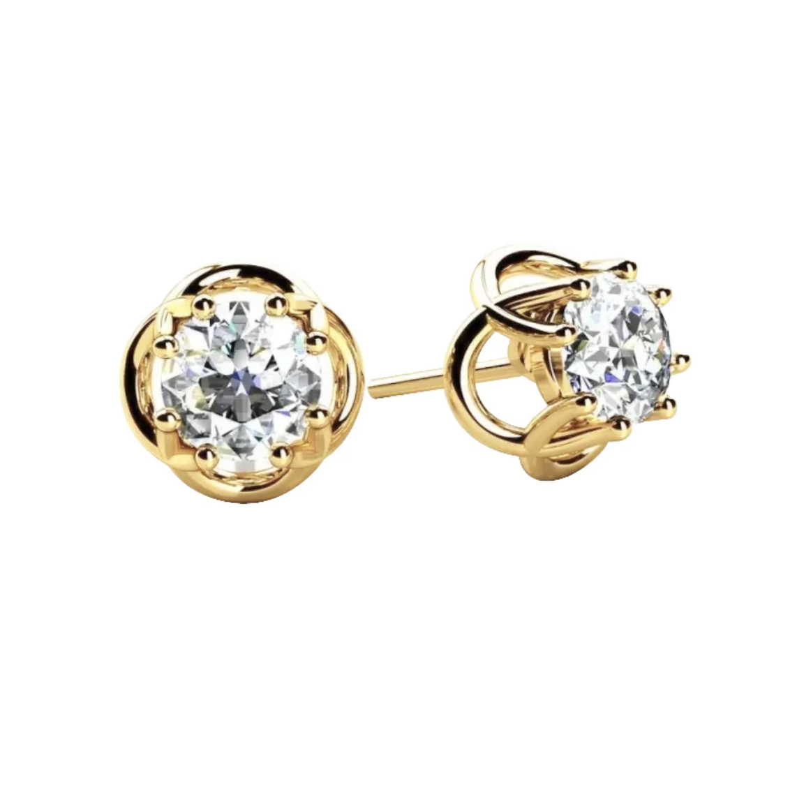 echter round diamant 1.5Karat ohrring Vorderansicht
