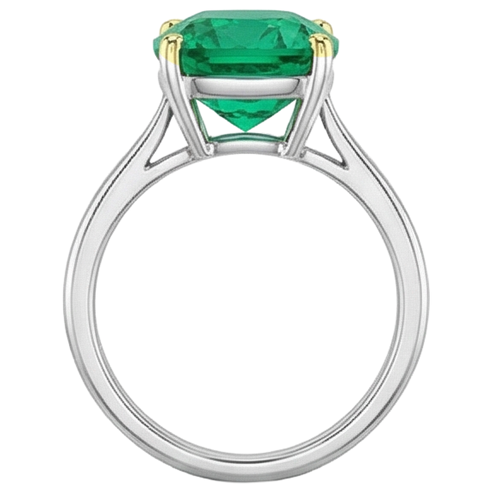 Erdgewonnener Smaragd Farbstein-Ring – Draufsicht