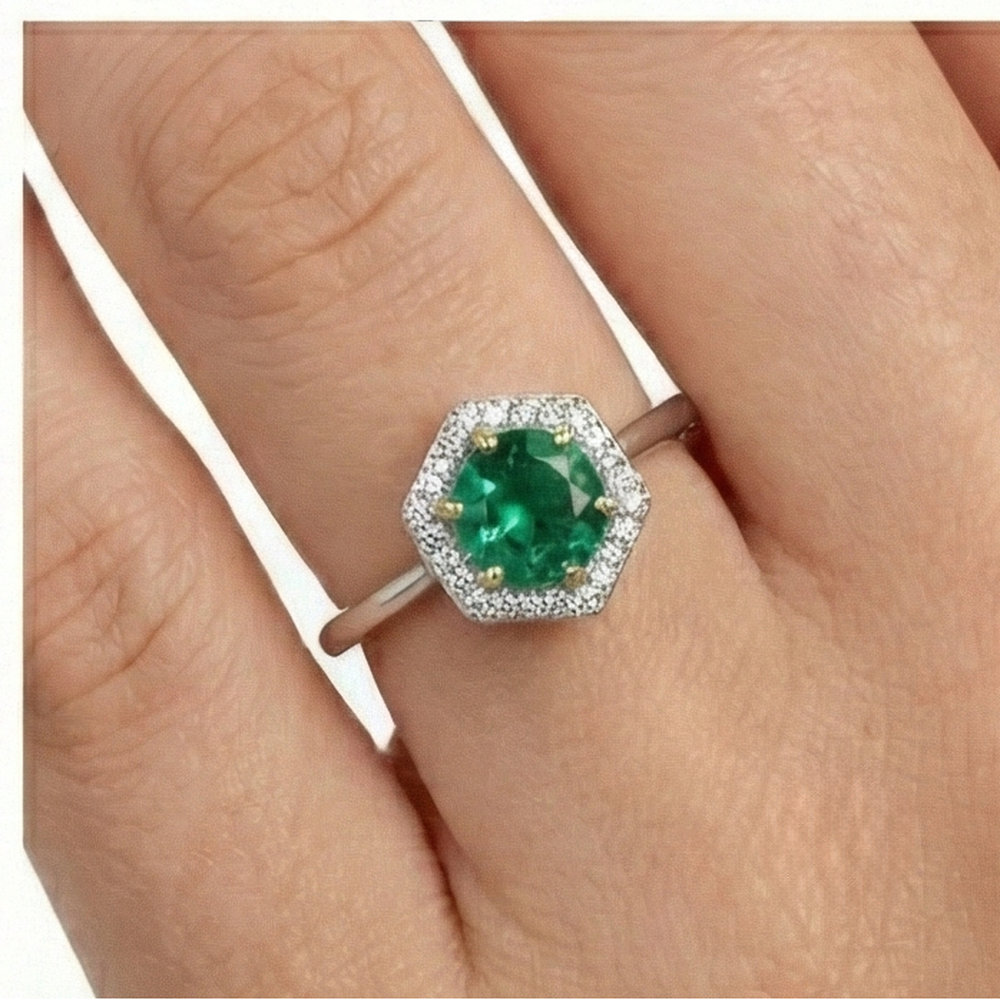 Designer Farbstein-Ring 2 Karat – Rückansicht