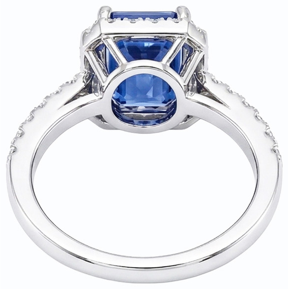 echter round diamant 4Karat ring Profilansicht