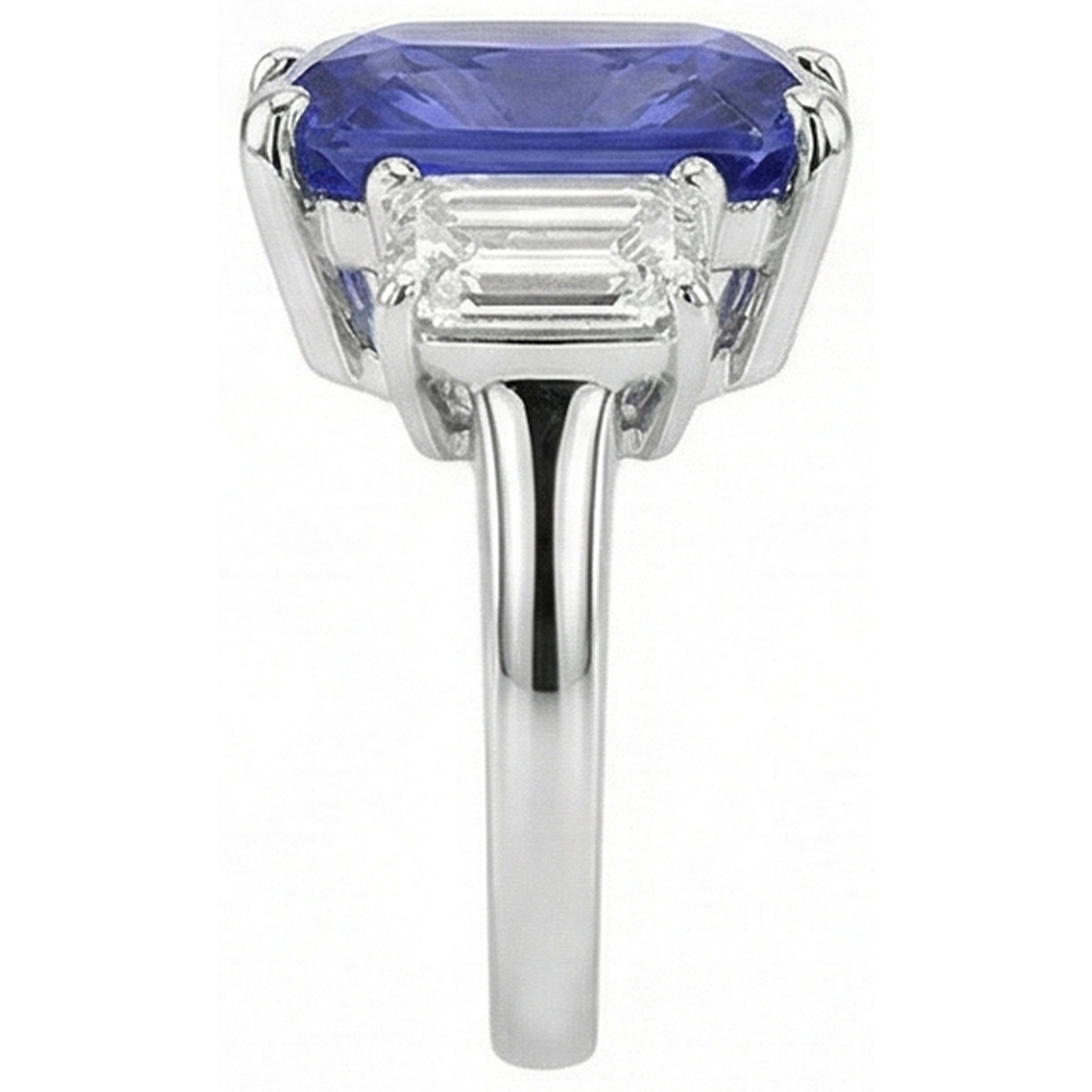 echter radiant diamant 7Karat ring auf Weiß