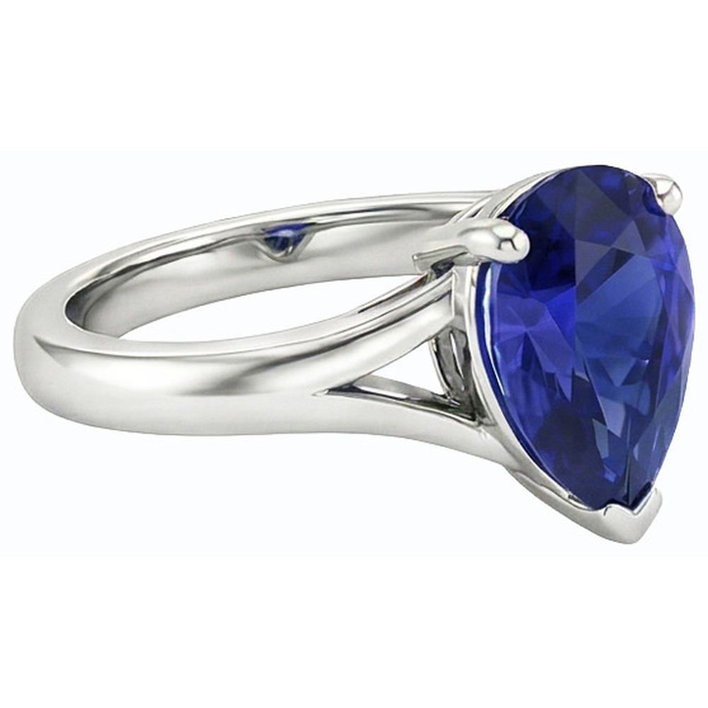 Damen Schmuck Solitaire Birnenschliff Ceylon Saphir Ring 2 Karat