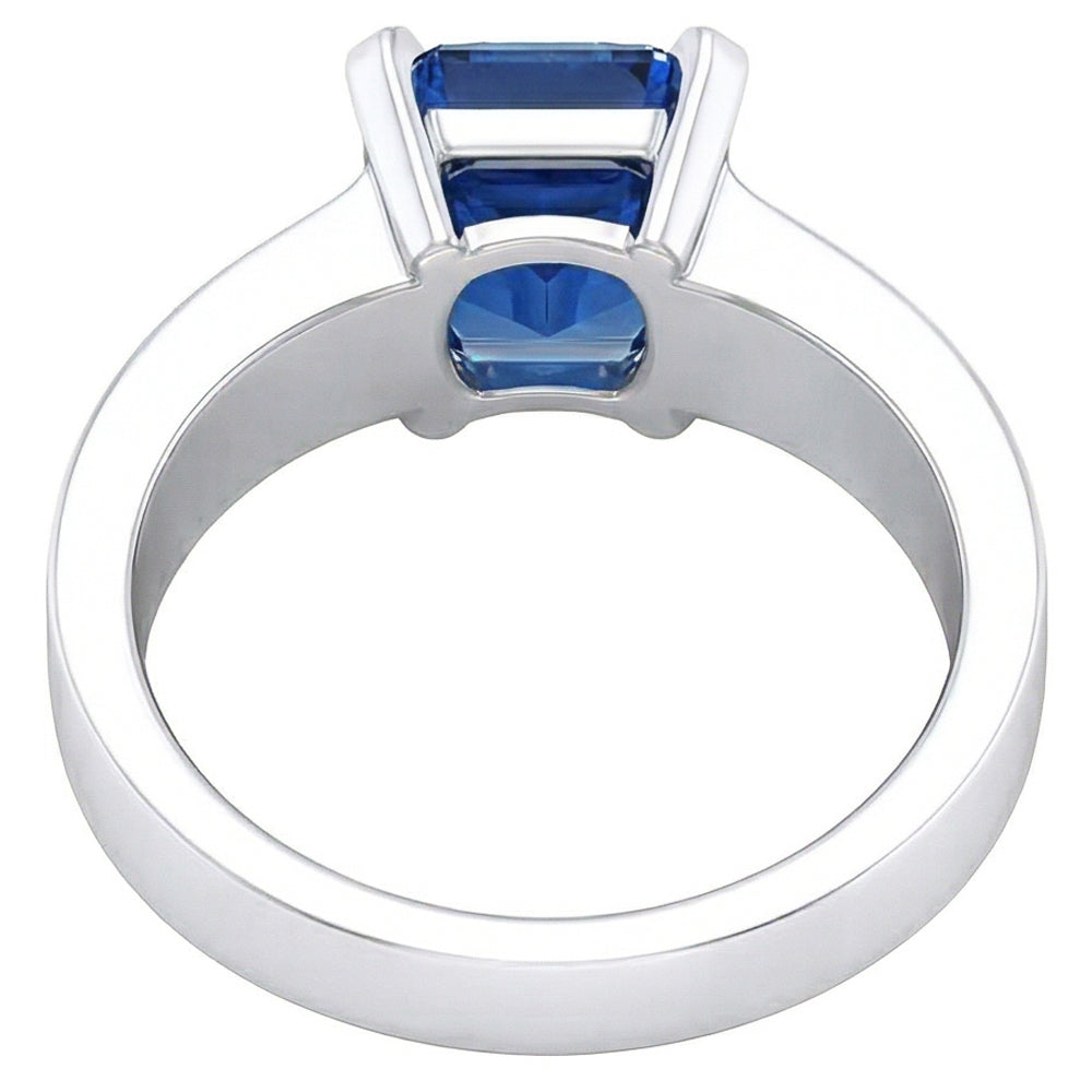 echter radiant diamant 1.50Karat ring Profilansicht