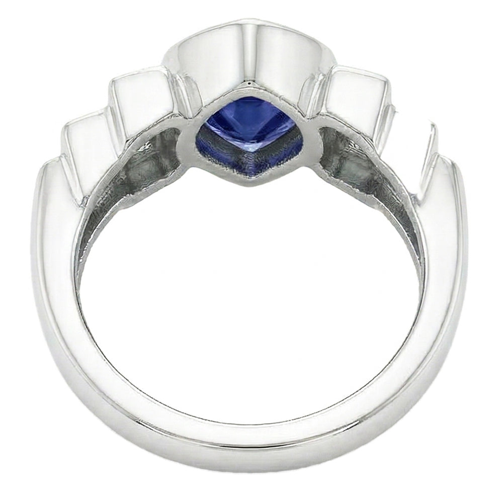 echter baguette diamant 2.50Karat ring Profilansicht