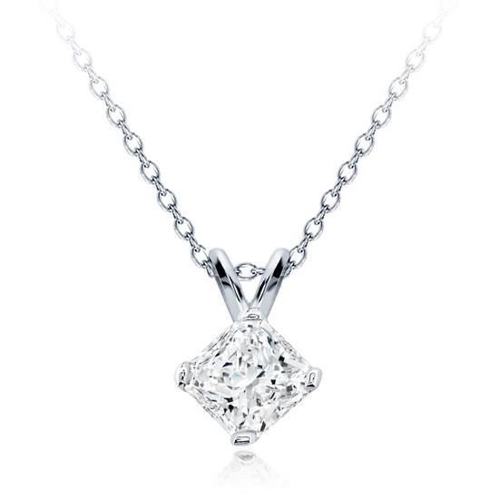 Damen Radiant Cut Solitaire Natürliche Diamant Anhänger Weißgold Schmuck 1,5 Ct