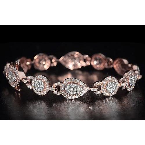 Damen Tennis Armband 10 Karat Natürliche Diamant Roségold Schmuck