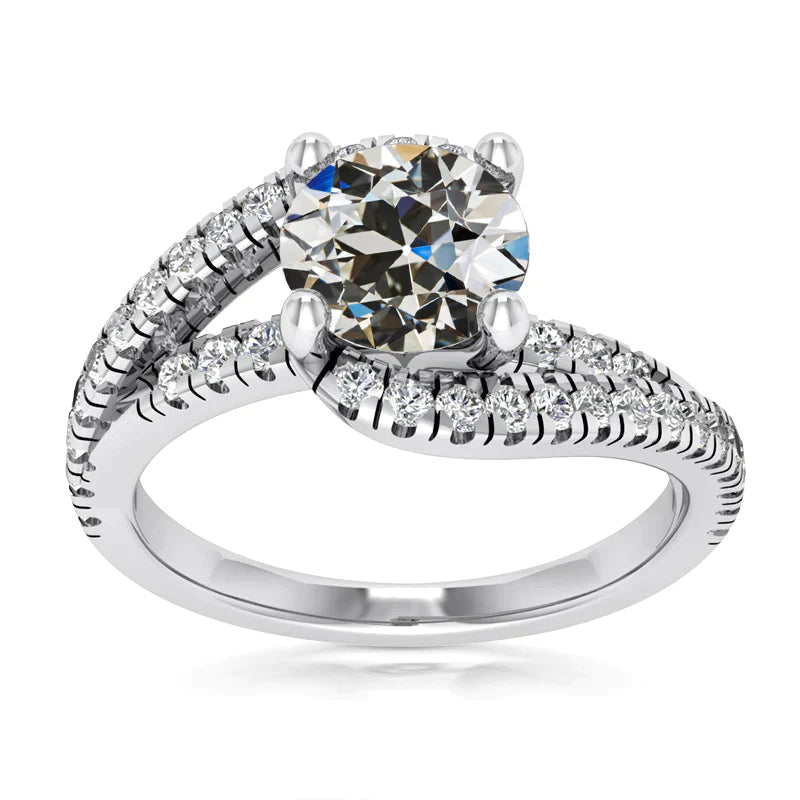 Damenring Rund Alter Bergmann Naturliche Diamant Prong Twisted Shank 4.50 Karat